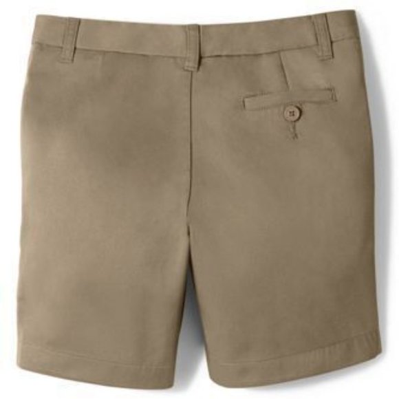 NWT LANDS' END GIRLS PLAIN FRONT BLEND CHINO SHORTS KHAKI 5, 13, 14S (SLIM) - Picture 2 of 15